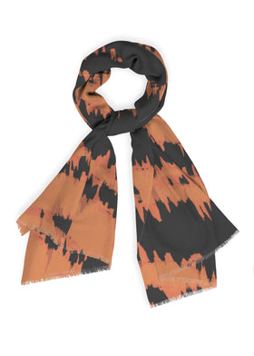 Navy Multi Print Silk Cashmere Scarf